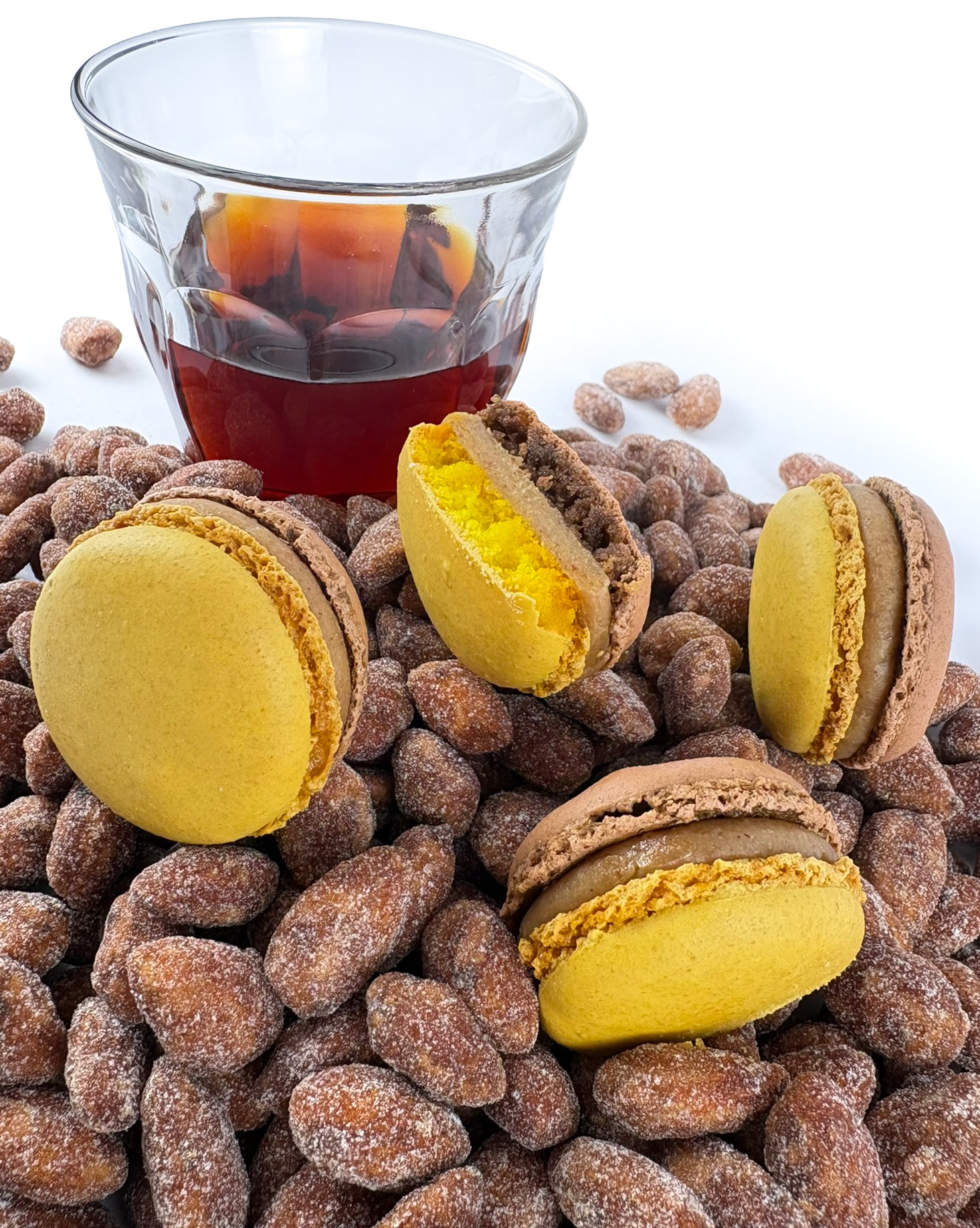 Our Monthly Flavour Spotlight - Almond Amaretto macaron with toasted almond shell and smooth amaretto filling by Florian Poirot
