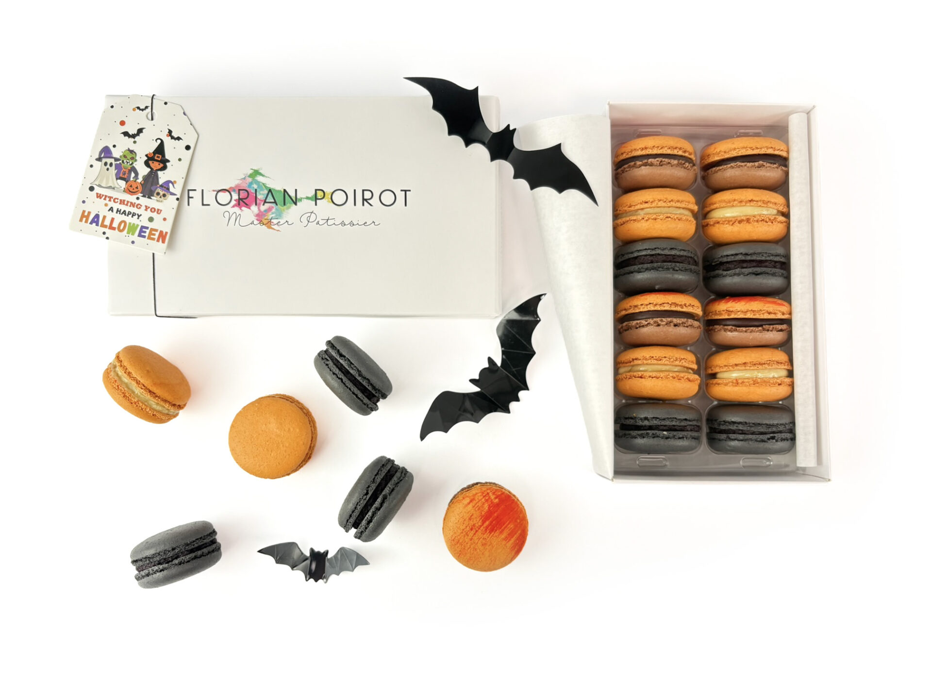 Halloween box of 12 handmade French macarons by Florian Poirot