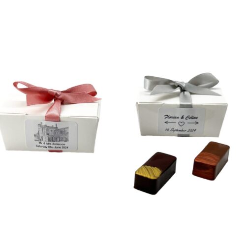 Chocolate Favours with personalised sticker & ribbon - C&C