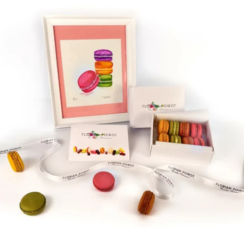 Bespoke Watercolour, with 8 Macarons - C&C