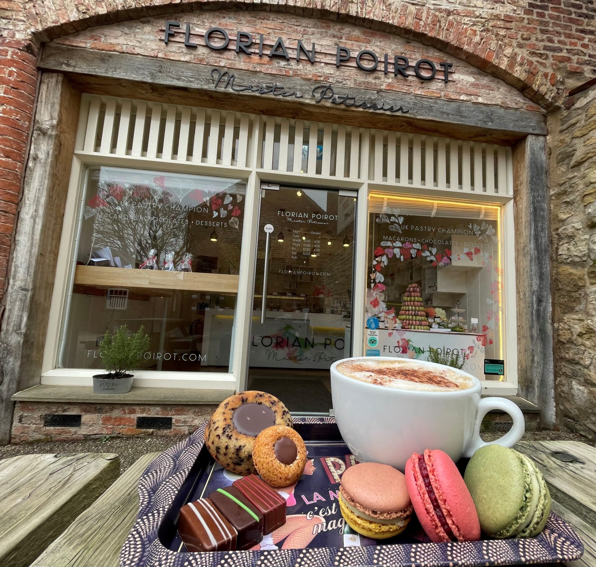 French macarons and chocolates at a Florian Poirot tasting event Malton, Yorkshire